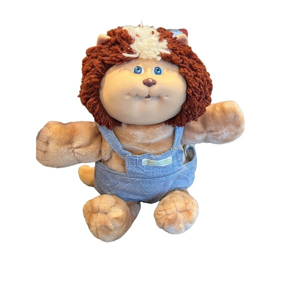 Vintage Cabbage Patch Kids Koosas Pet Cat Lion Blue Eyes Dimples 1983 Outfit - Picture 1 of 7